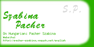 szabina pacher business card